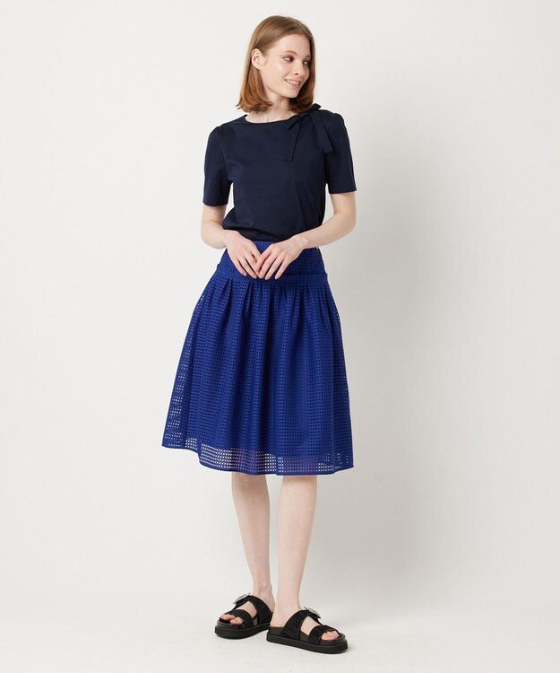 TOCCA 【洗える】AIR TEE リボン Tシャツ ネイビー系