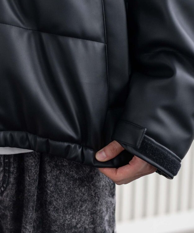 WEGO 【ユニセックス着用ITEM】PUパファーブルゾン ブラック