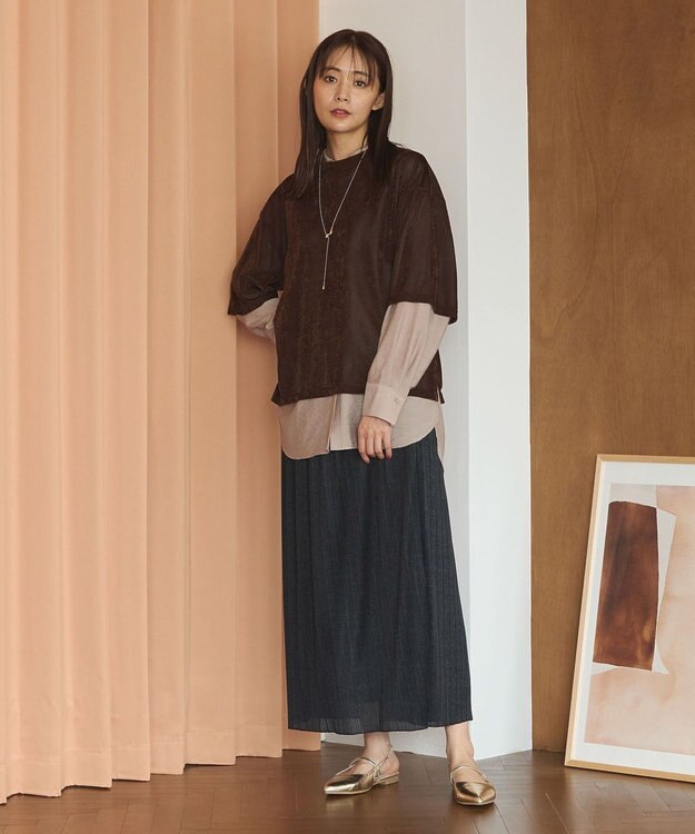 Green Parks ””とろっ””とシルキーシャツ Charcoal Gray