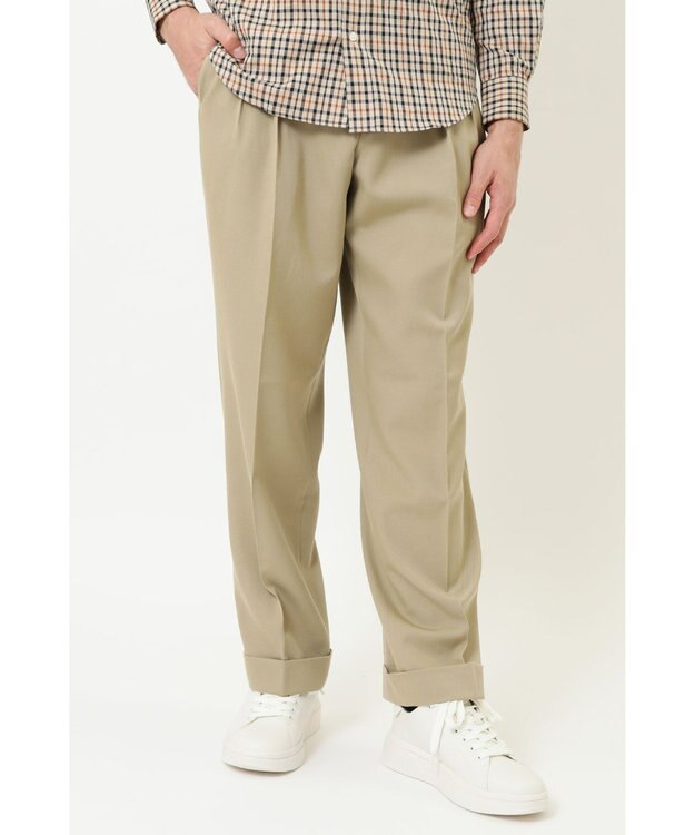DAKS ツータックウールパンツ キャメル