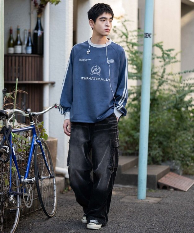 WEGO 【ユニセックス着用ITEM】フェイクスウェードゲームプルオーバー ネイビー