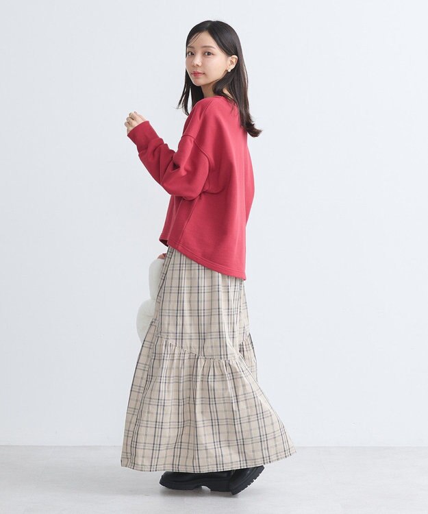 earth music&ecology アソートロゴスウェット Red