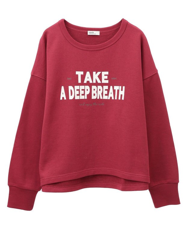 earth music&ecology アソートロゴスウェット Red