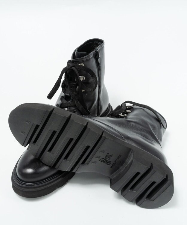 BONTRE 【LucaGrossi/ルカグロッシ】レースアップサイドジップショートブーツ ブラック