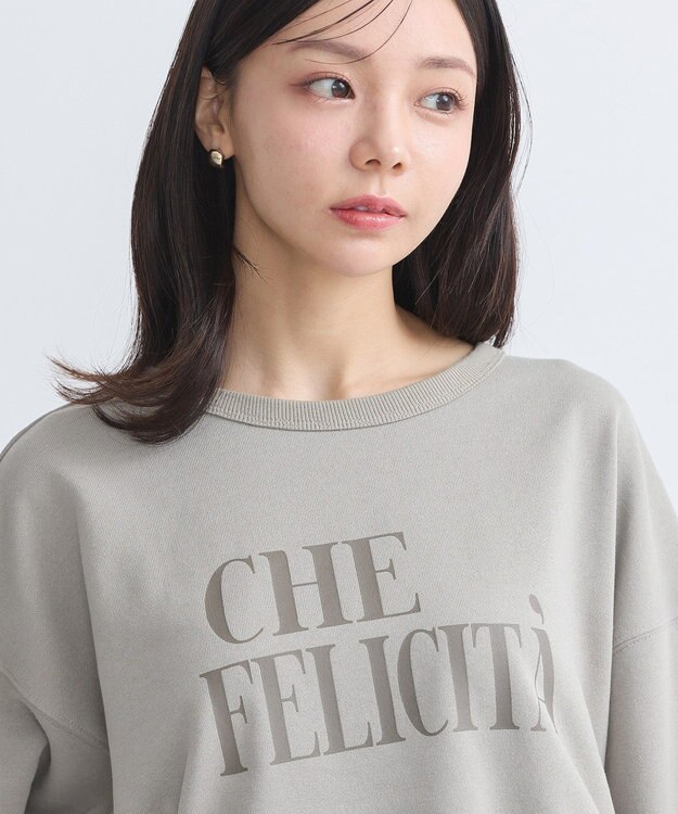 earth music&ecology アソートロゴスウェット Gray Beige