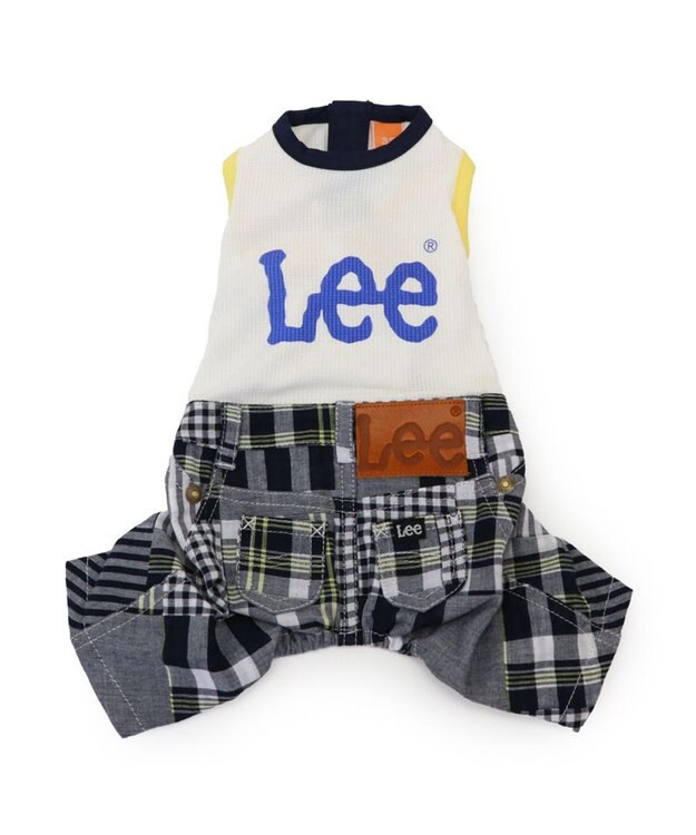 PET PARADISE Lee パンツつなぎ パッチワーク 小型犬 ホワイト×ブラック