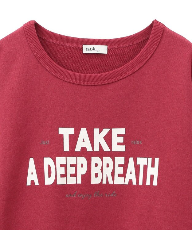 earth music&ecology アソートロゴスウェット Red