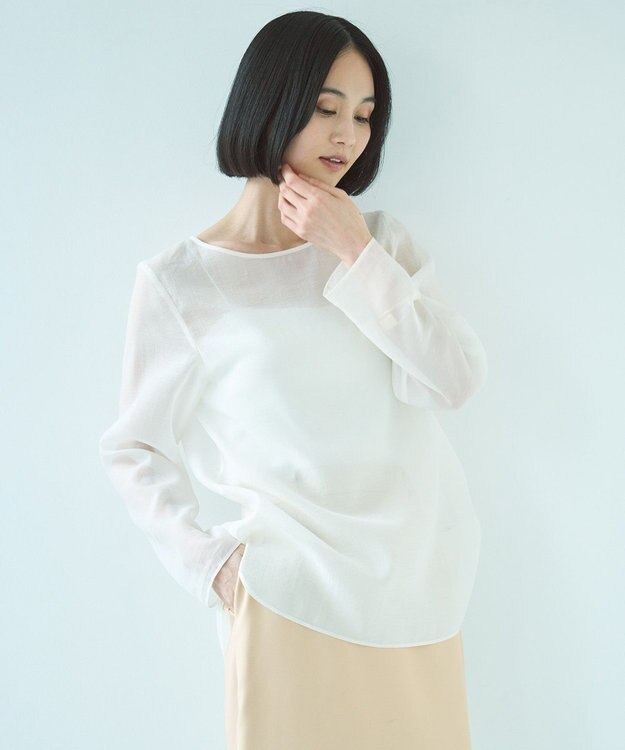 UNFILO シアー ラウンドテールブラウス オフ