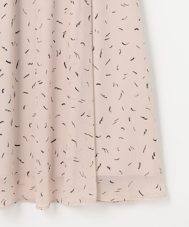 自由区 【XSサイズ～/洗える】ドローイングタッチプリント ギャザースカート アイボリー系5