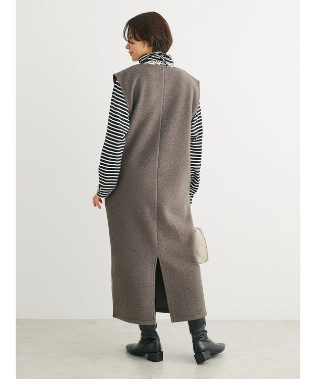 Green Parks ・ＥＬＥＮＣＡＲＥ　ＤＵＥ　ブークレＶネックジャンスカ Charcoal Gray