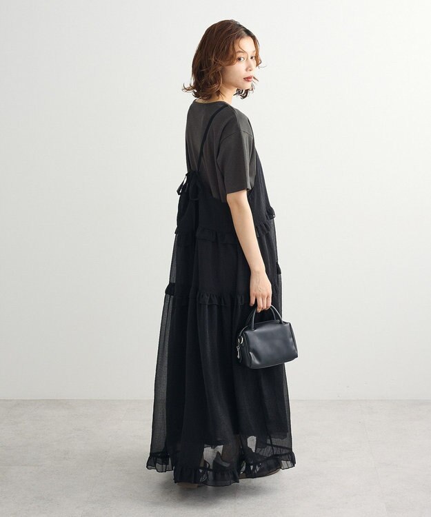 Green Parks ・Ｐｅｔｉｔ　Ｆｌｅｕｒ　シアーティアードキャミワンピ Black