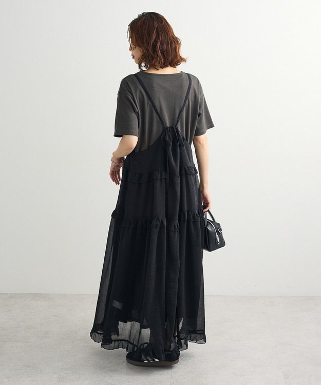 Green Parks ・Ｐｅｔｉｔ　Ｆｌｅｕｒ　シアーティアードキャミワンピ Black