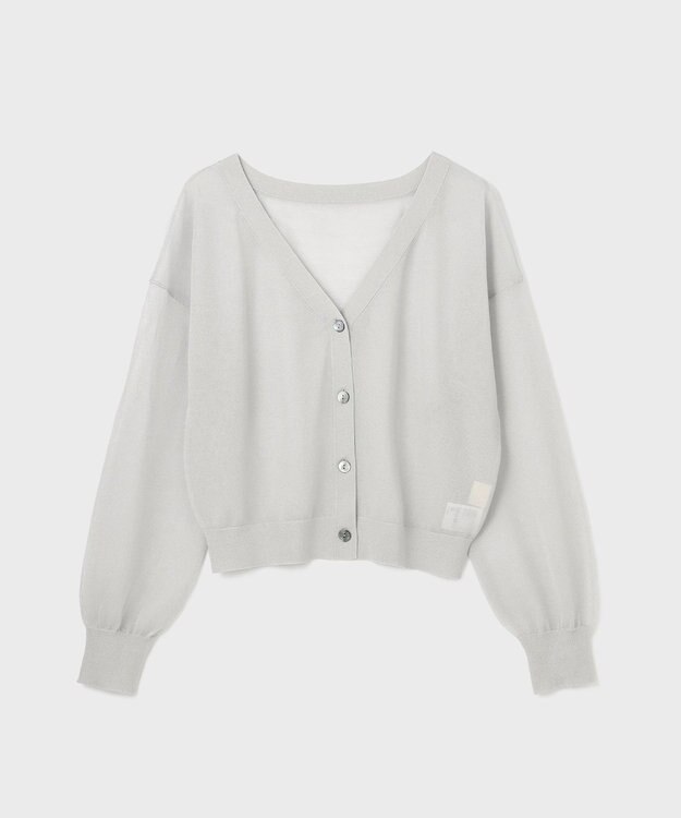 GRACE CONTINENTAL ブライトシアーニットカーディガン グレー