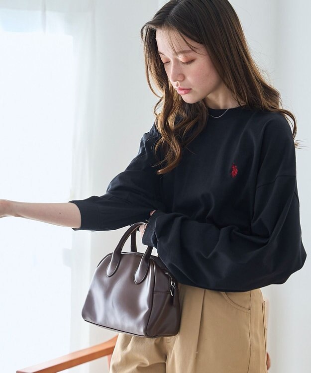 WEGO 【ユニセックス着用ITEM/MLサイズ展開】U.S. POLO ASSN.ワンポイント刺繍LST ブラック