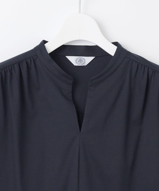 J.PRESS LADIES プレーティングジャージー バンドカラー カットソー ネイビー系