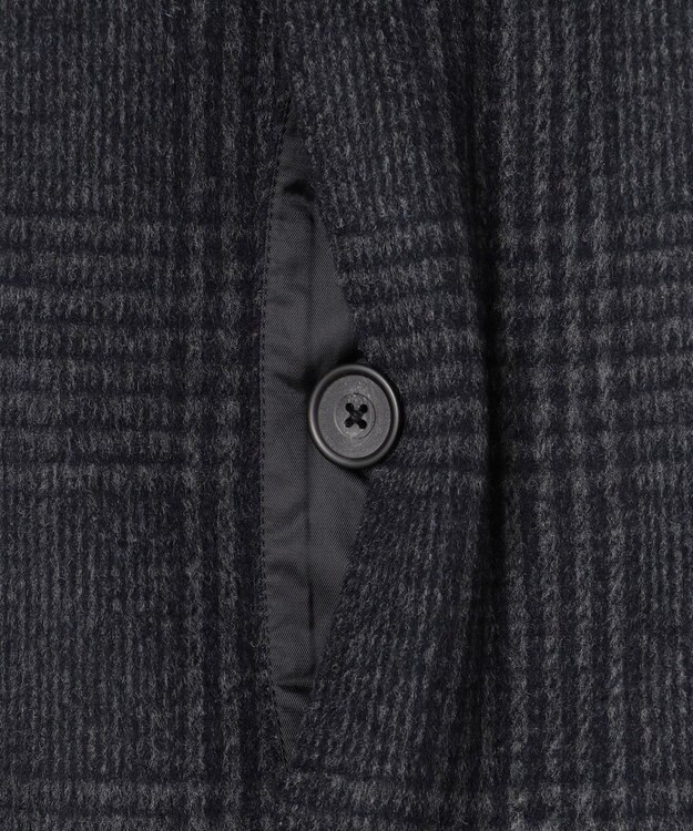 GOTAIRIKU アンゴラビーバー ステンカラーコート ライトグレー系4(格子)