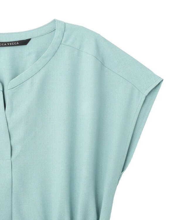 YECCA VECCA リネンライクスキッパーワンピース Green