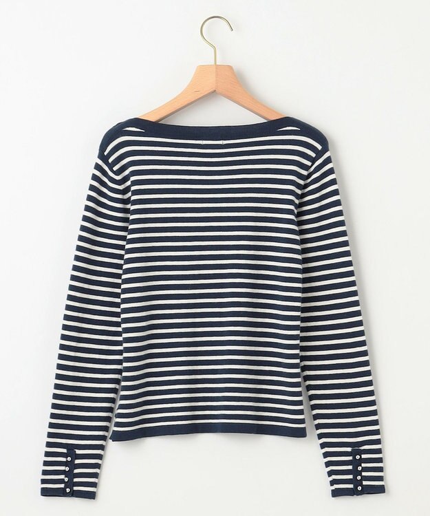 組曲 シルク混ニットロングＴシャツ ネイビー系1