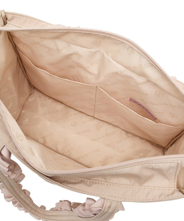 Maison de FLEUR EC限定サイドポケットフリルハンドルスクエアトート Beige