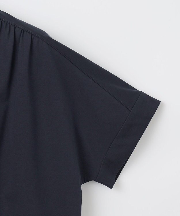 J.PRESS LADIES L プレーティングジャージー バンドカラー カットソー ネイビー系