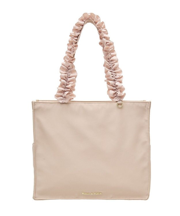 Maison de FLEUR EC限定サイドポケットフリルハンドルスクエアトート Beige