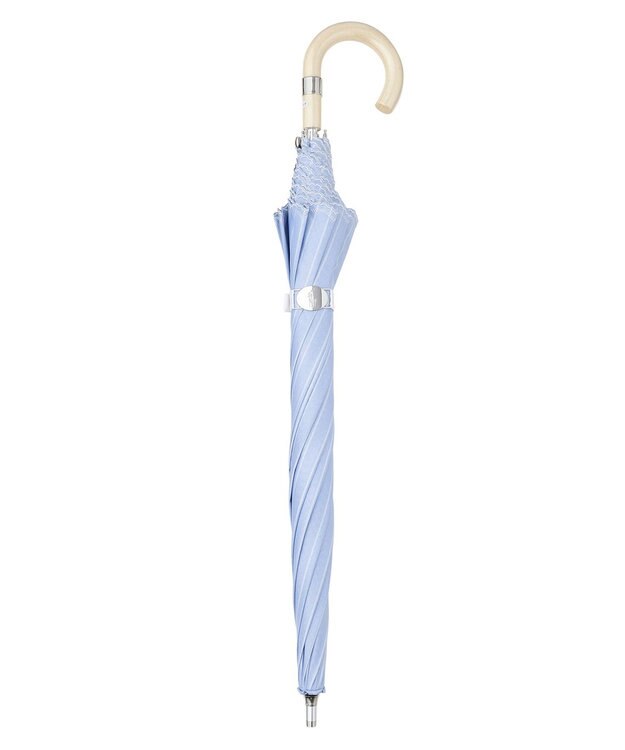 MOONBAT 【軽量】POLO RALPH LAUREN 晴雨兼用日傘 長傘 ストライプスカラ／遮光 遮熱 UV ペールスカイ