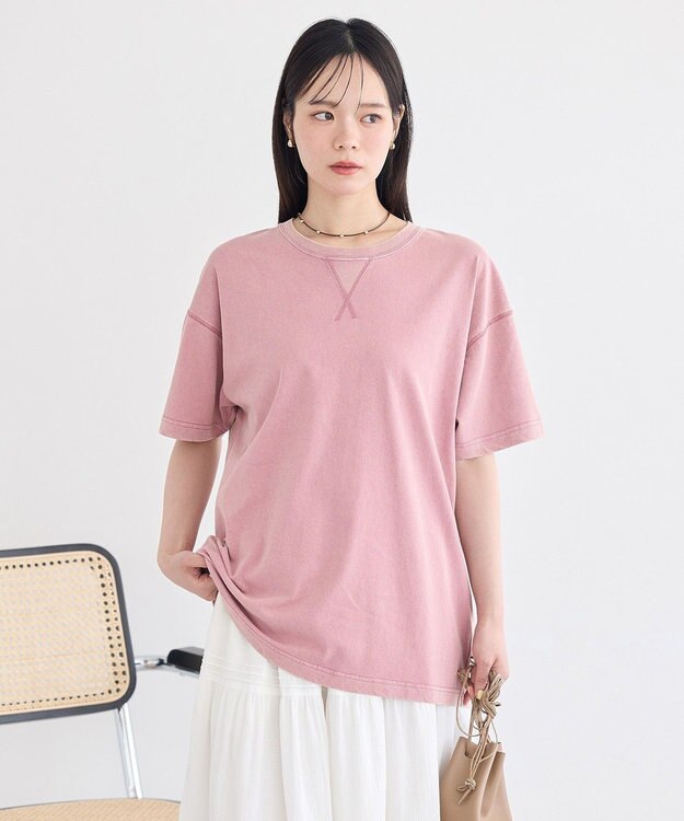 earth music&ecology ピグメント風Tシャツ Pink