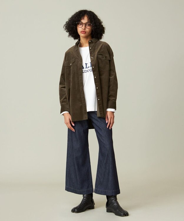 J.PRESS YORK STREET 【WOMEN】コーデュロイ ロングブラウス カーキ系