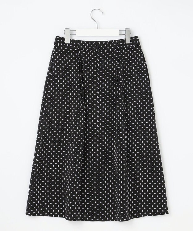 J.PRESS LADIES L 【洗える】ピーチサテン 幾何プリント スカート ネイビー系5