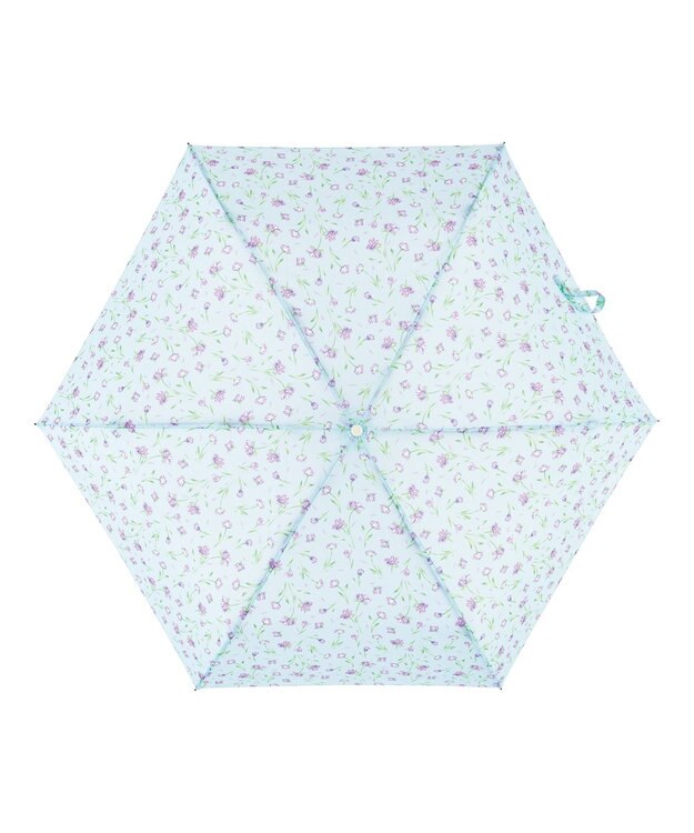 MOONBAT estaa 【耐風】折りたたみ傘 ダンシングフラワー UV サックスブルー