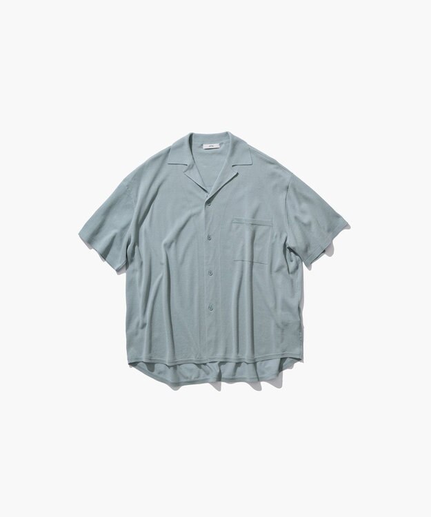 ATON HIGH TWIST COTTON | ニットシャツ BLUE GRAY