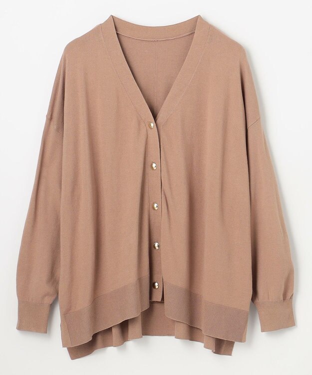 ANY L ゆるＶネックカーディガン キャメル