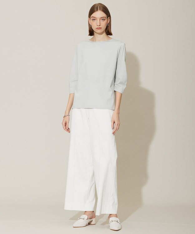 ICB L 【UVカット・吸水速乾・接触冷感・洗える】シェルタリングドライオックス ワイドパンツ オフホワイト系