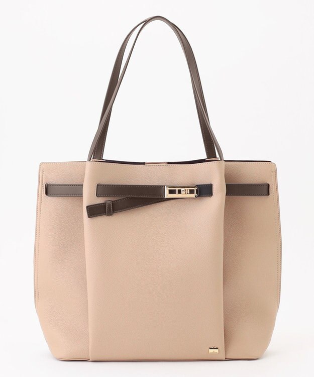 LA BAGAGERIE コンビカラーA4トートバッグ グレージュ