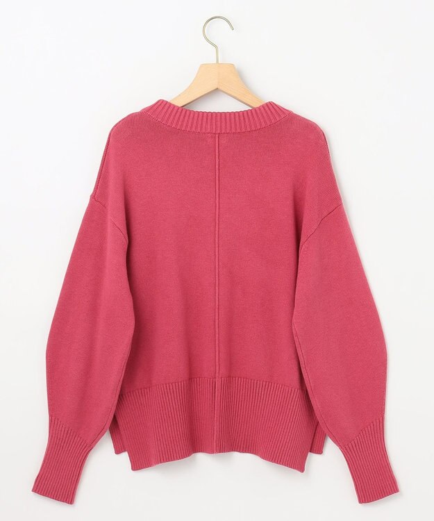 組曲 コットンカシミヤ混 クルーネックニット ラズベリー系