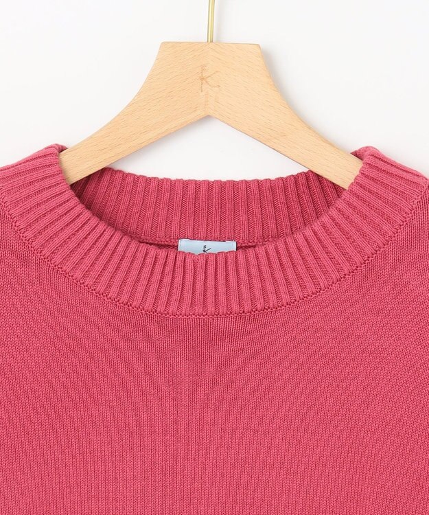 組曲 コットンカシミヤ混 クルーネックニット ラズベリー系