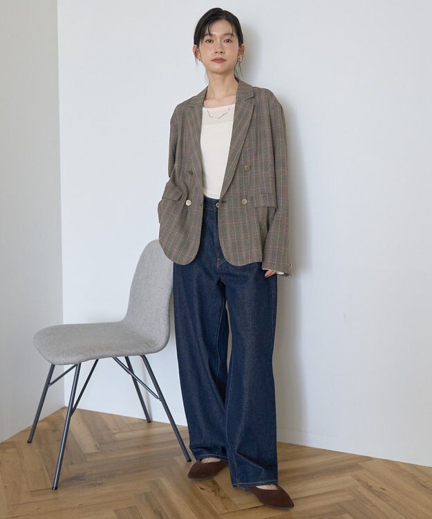 AMERICAN HOLIC イージーケアWテーラードジャケット Check