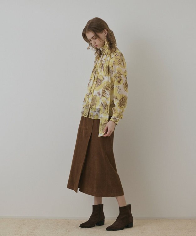 GRACE CONTINENTAL スカ－フタイブラウス イエロー