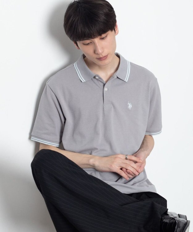 WEGO 【26年春夏新カラー登場/ユニセックス着用ITEM/SMLサイズ展開】U.S. POLO ASSN.別注ラインポロシャツ グレーその他