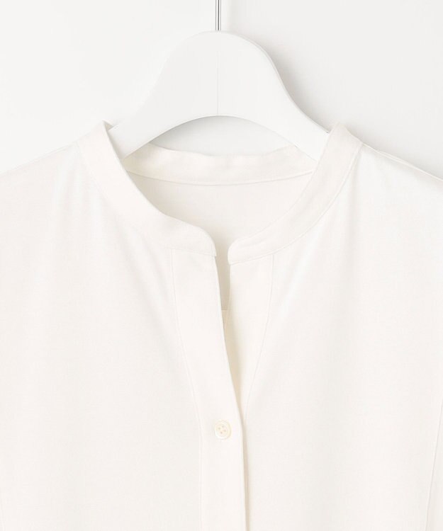 自由区 【XSサイズ~/洗える】ストレッチシャーティング ブザムシャツ ホワイト系1