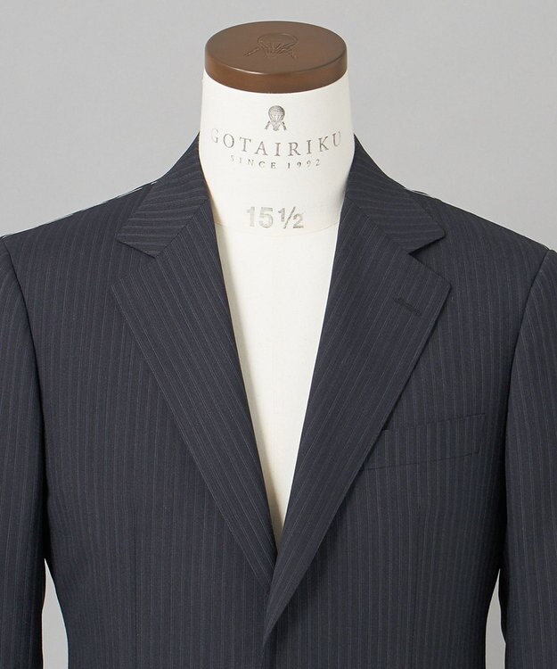 GOTAIRIKU 【御幸毛織】Superio160 ウールモヘヤシルクカシミヤ　スーツ（グレーストライプ） グレー系1