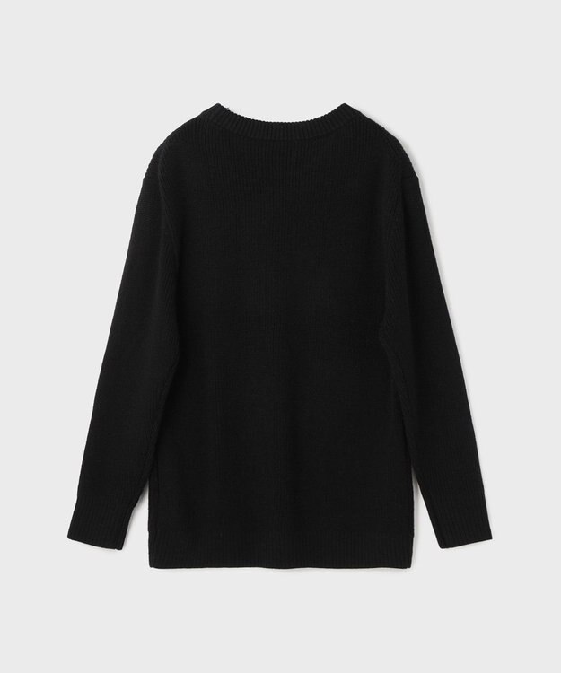 GRACE CONTINENTAL ビジューロゴニットトップ ブラック