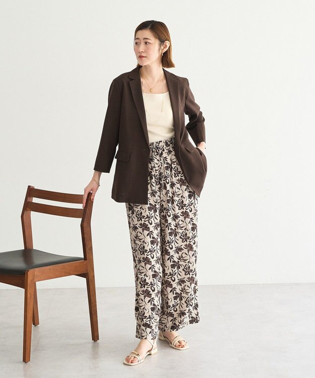 YECCA VECCA アートプリントスリットワイドパンツ Multi