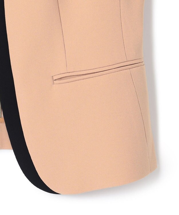 BEIGE， 【L-size】CINDY / ダブルカラージャケット D.Nude×Black