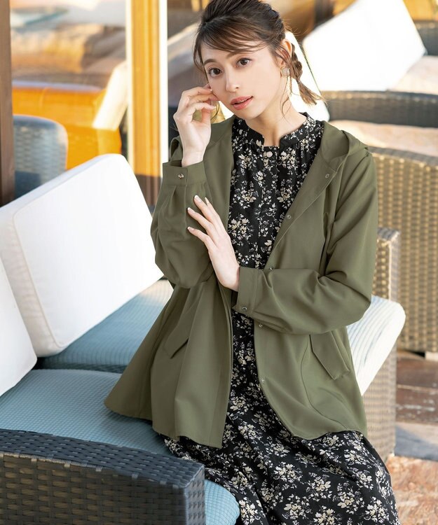 Tiaclasse L 【洗える】花柄フレアワンピース ブラック