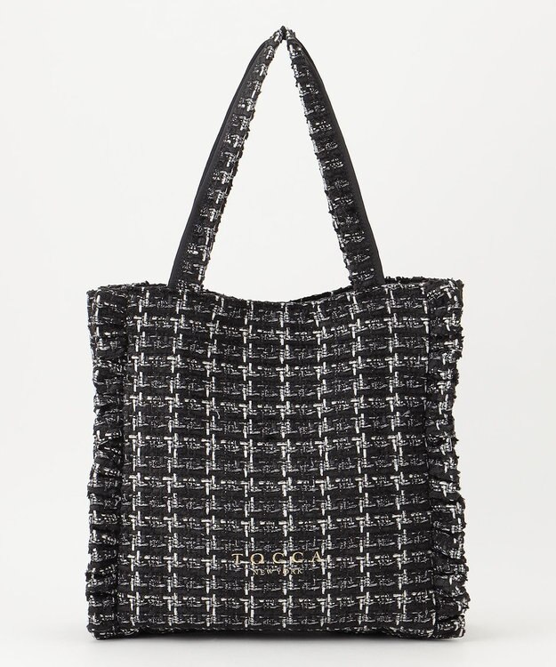 TOCCA 【再入荷！ヨンアさんコラボ】WAVES TOTE BAG トートバッグ ブラックツイード系