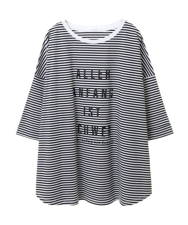 Green Parks インド綿 BIGサイズブロックロゴ半袖プルオーバー Border