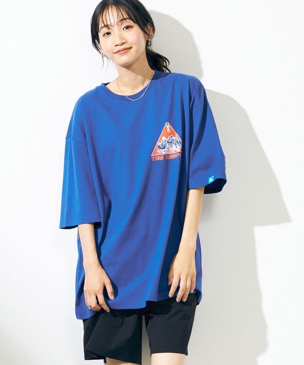 SHARE PARK MENS 【UNISEX】UVカット アートコラボTシャツ〈CAMP〉 ブルー