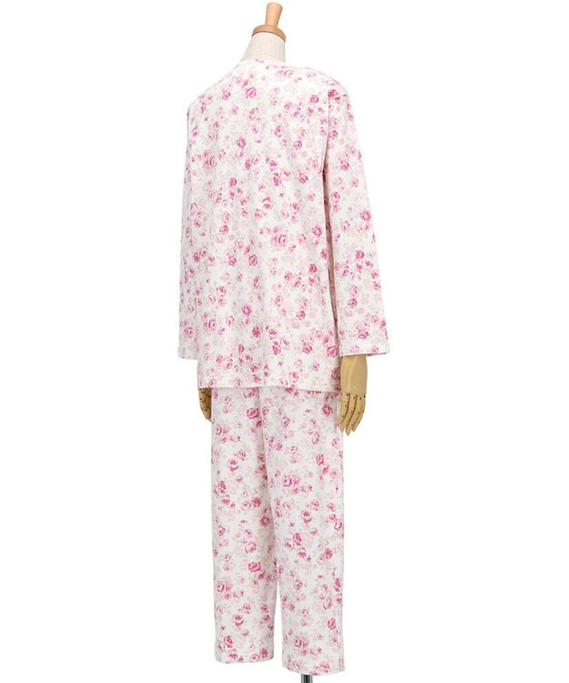 Wing 【数量限定　特別価格】 パジャマ 長袖 長ズボン 綿100％ スムース素材 レディース EP7990 ウイング／ワコール サックス