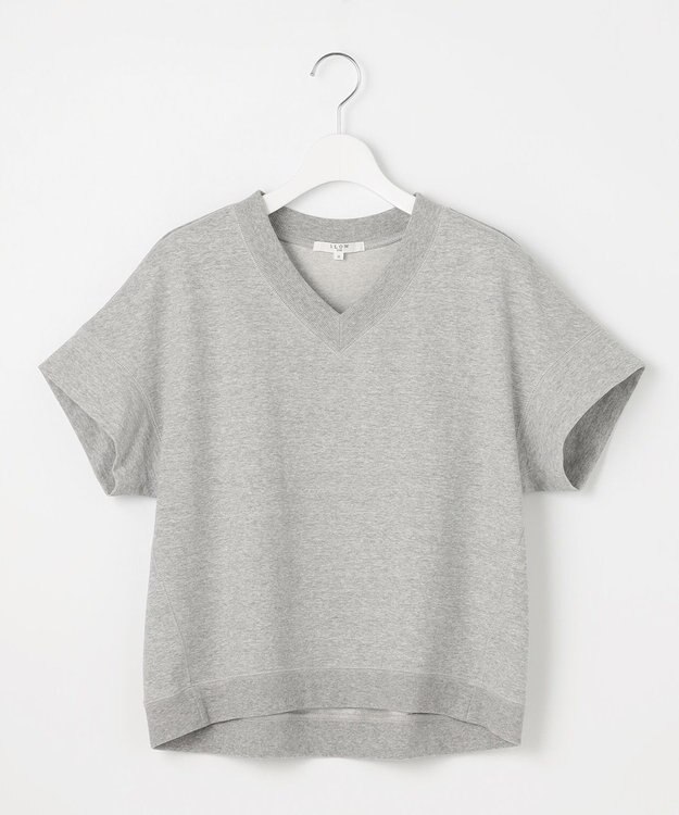 23区 【SLOW/WEB限定】ラスティックテリー Vネック カットソー ライトグレー系